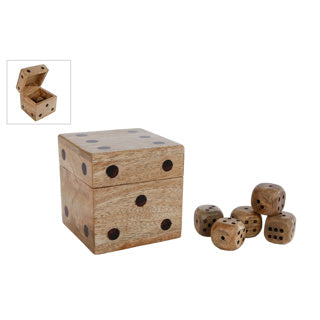 Dados dados con 5 dados naturel mango 9x9x9cm
