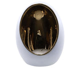 Tealight Holder Pim S Gold White Earthw 9,5x9,5 x12,5cm