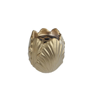 Vase Tulip Matt Gold Earthw 15x15x16.4 cm