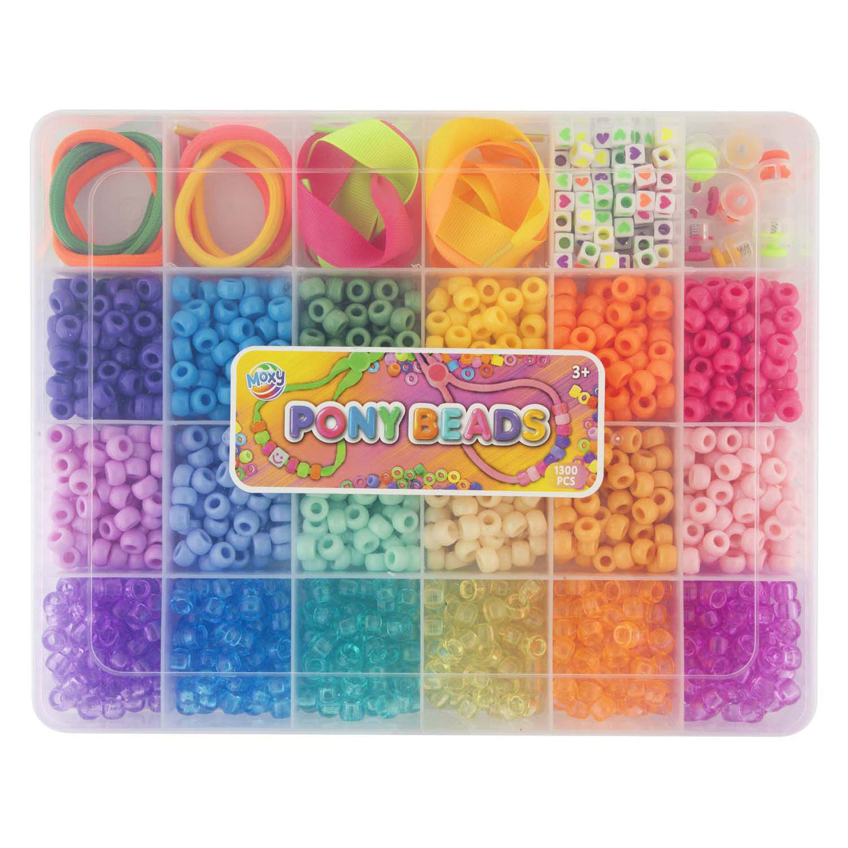 Creative Craft Group Pony Beads Accessories in Storage Box, 18 färger