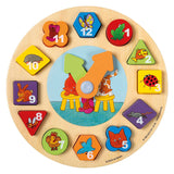 Bambolino Toys Dikkie Dik Wooden Learning Clock, 12dlg.