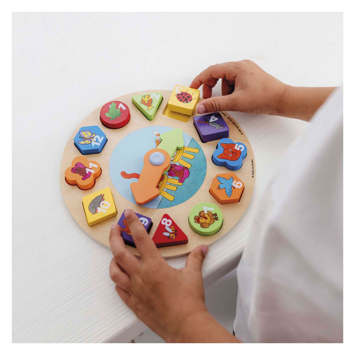 Bambolino Toys Dikkie Dik Wooden Learning Clock, 12dlg.