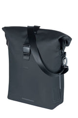 Basil Soho Mik Side Bicycle Sac à vélo noir, imperméable, PU, ​​Nordlicht LED, 17L