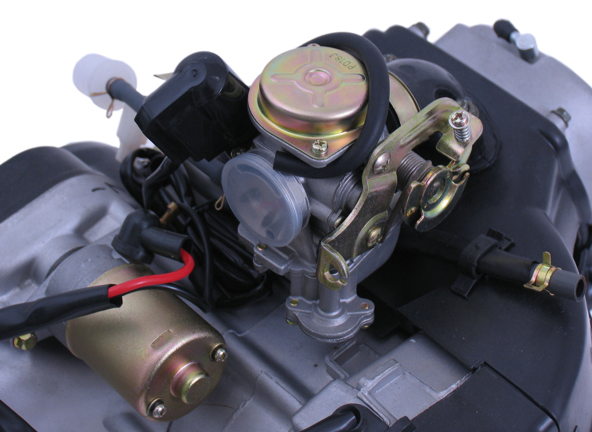 Edge Motor Block Complete Scooter GY6 10 inch wheel with long rear axle including a carburetor
