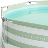 Simma Essentials lyxgrön randig pool runt
