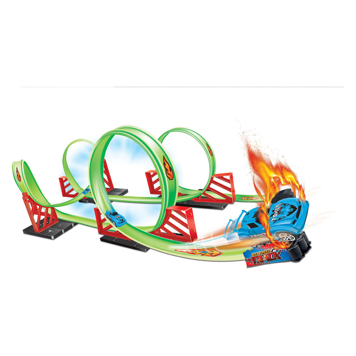 Race track looping with pull-back 360 car, 32dlg.