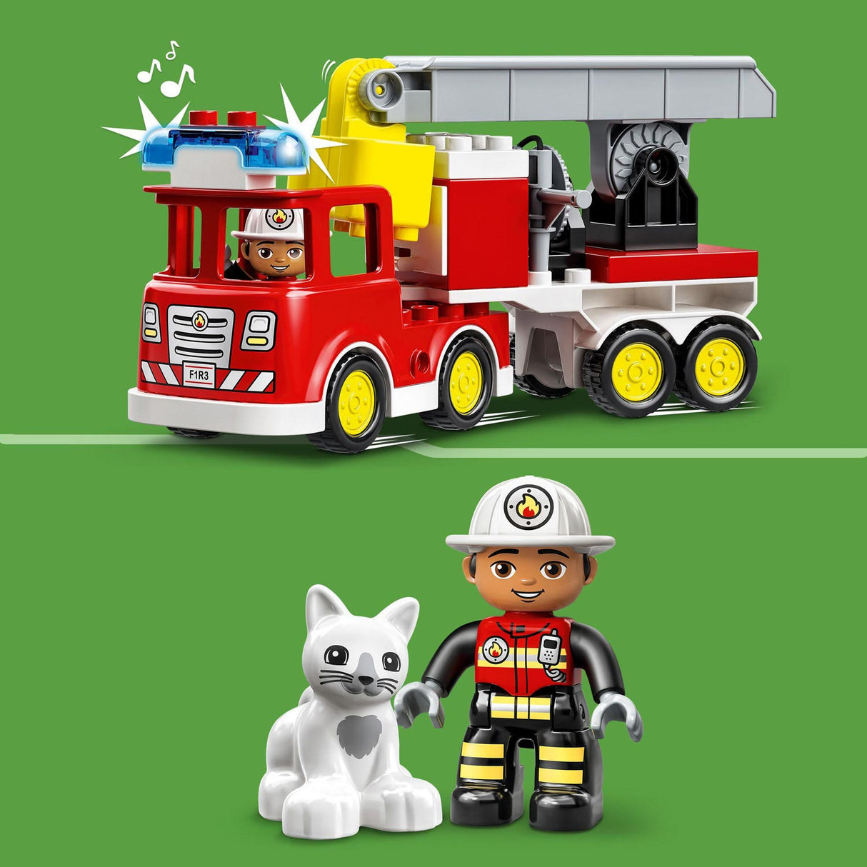 Lego Duplo Feier Brigade Leeder Camion mat Boom -10969