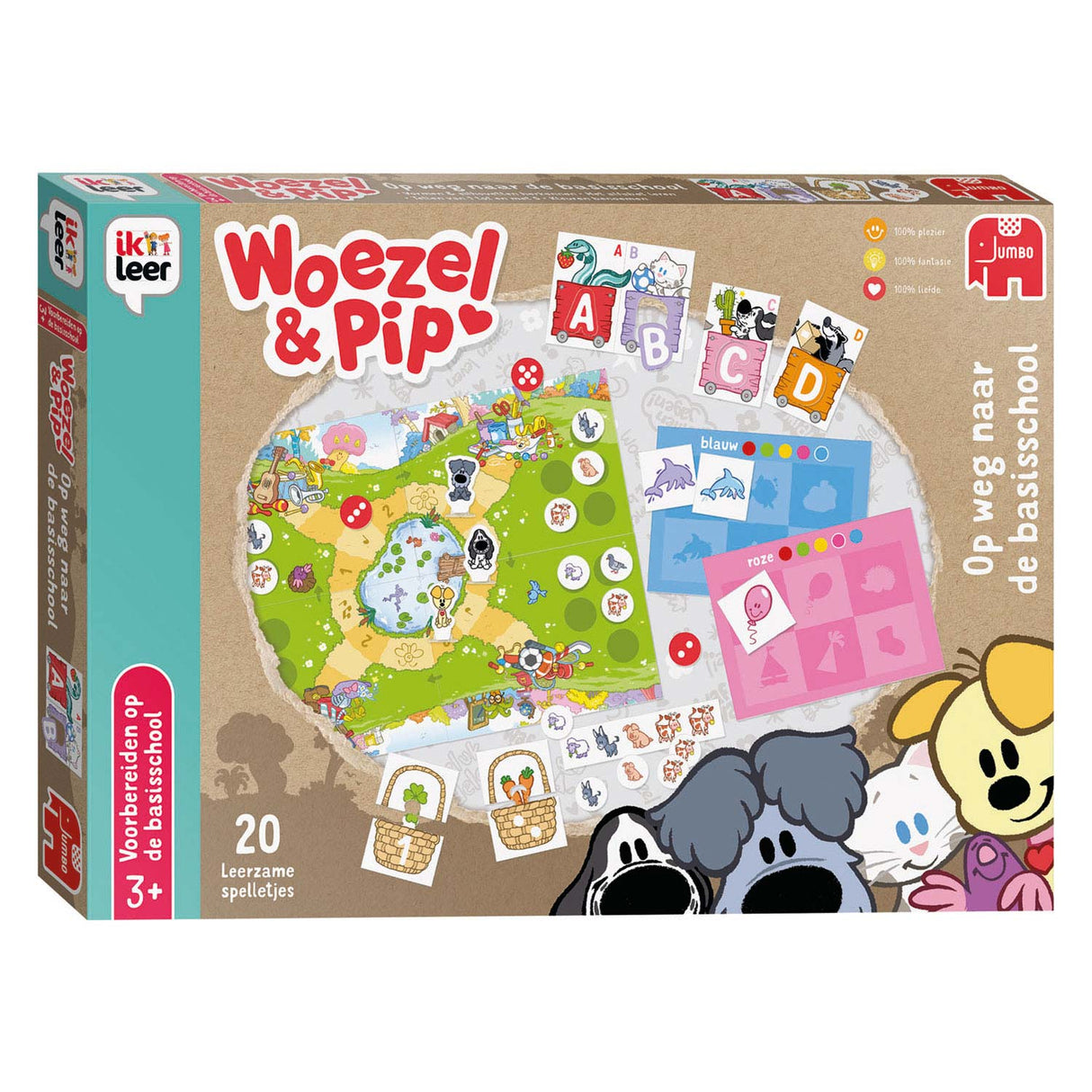 Jumbo Woezel Pip on his way to primary school Educational game