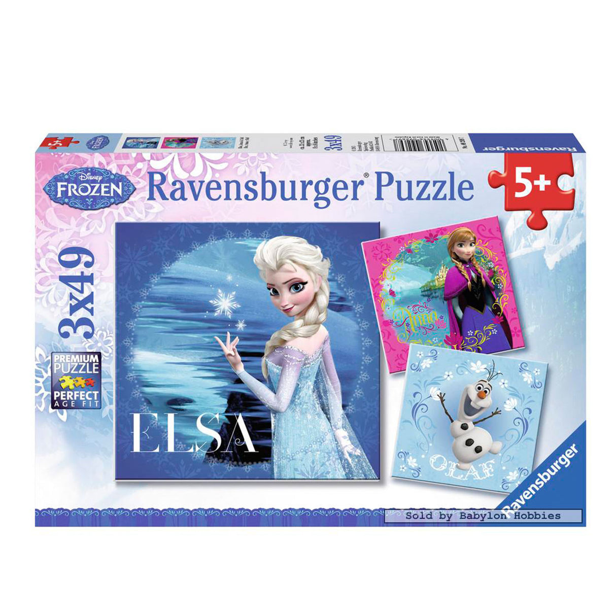 Ravensburger - Gefrorenes Puzzle: Elsa Anna Olaf 3x49st.