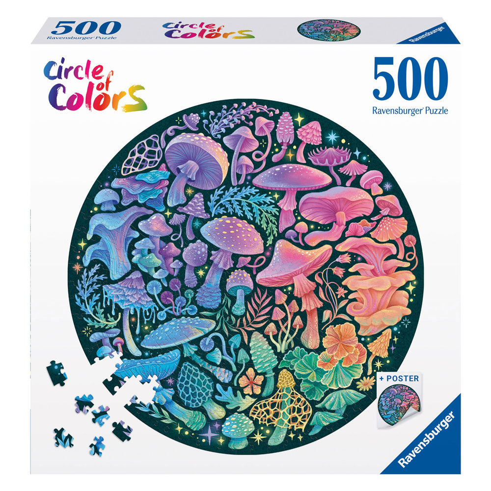 Ravensburger Jigsauw Puzzle Circle oder Faarf Champignonen, 500st.