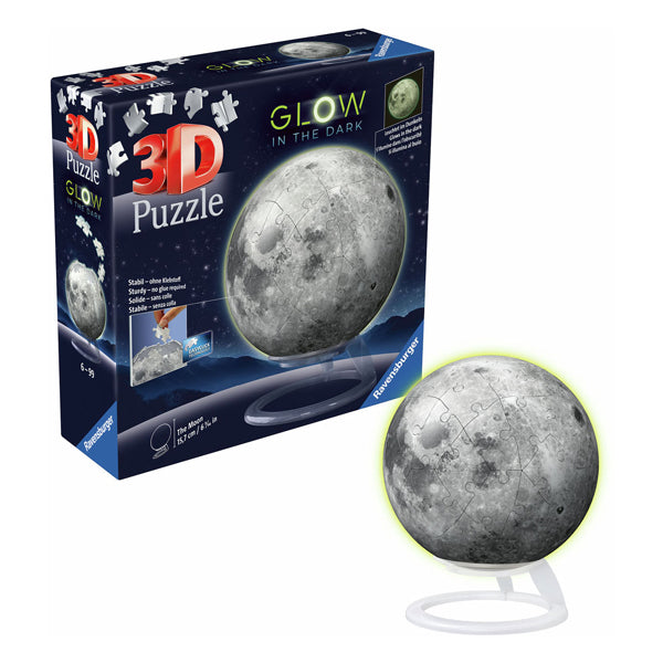 Ravensburger 3D Puzzle ball Maan Glow in the Dark, 72st.