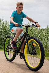 Volare Gradient Kinderfahrrad - Jungen - 24 Zoll - Schwarzes Grüngelb - 7 Geschwindigkeit - Prime Collection