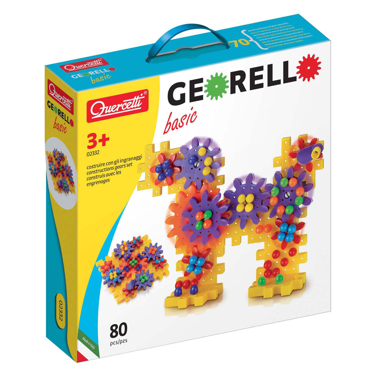 Quercetti Georello Gear Set Flower Dog Flower, 80dlg.