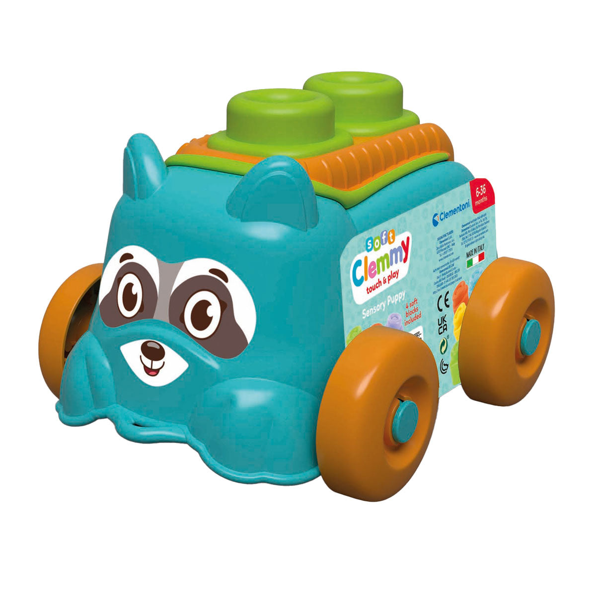Clementoni Baby - Clemmy Sensory Puppy Blue z mehkimi bloki, 5dlg.