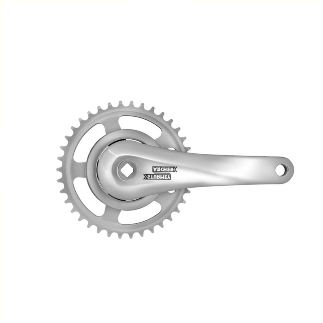 Sunrace - Sunrace Crancet 38T Délka kliky 170 mm. Stříbrná hliníková špinavá. Obal 92 mm. -8 mm hloubka