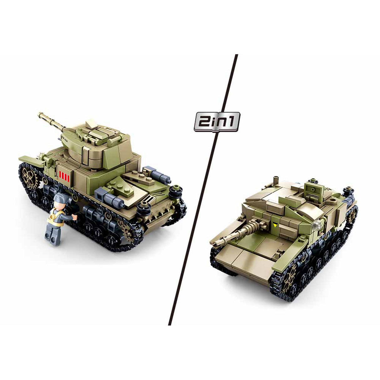 Sluban WWII - italiensk tank 2in1