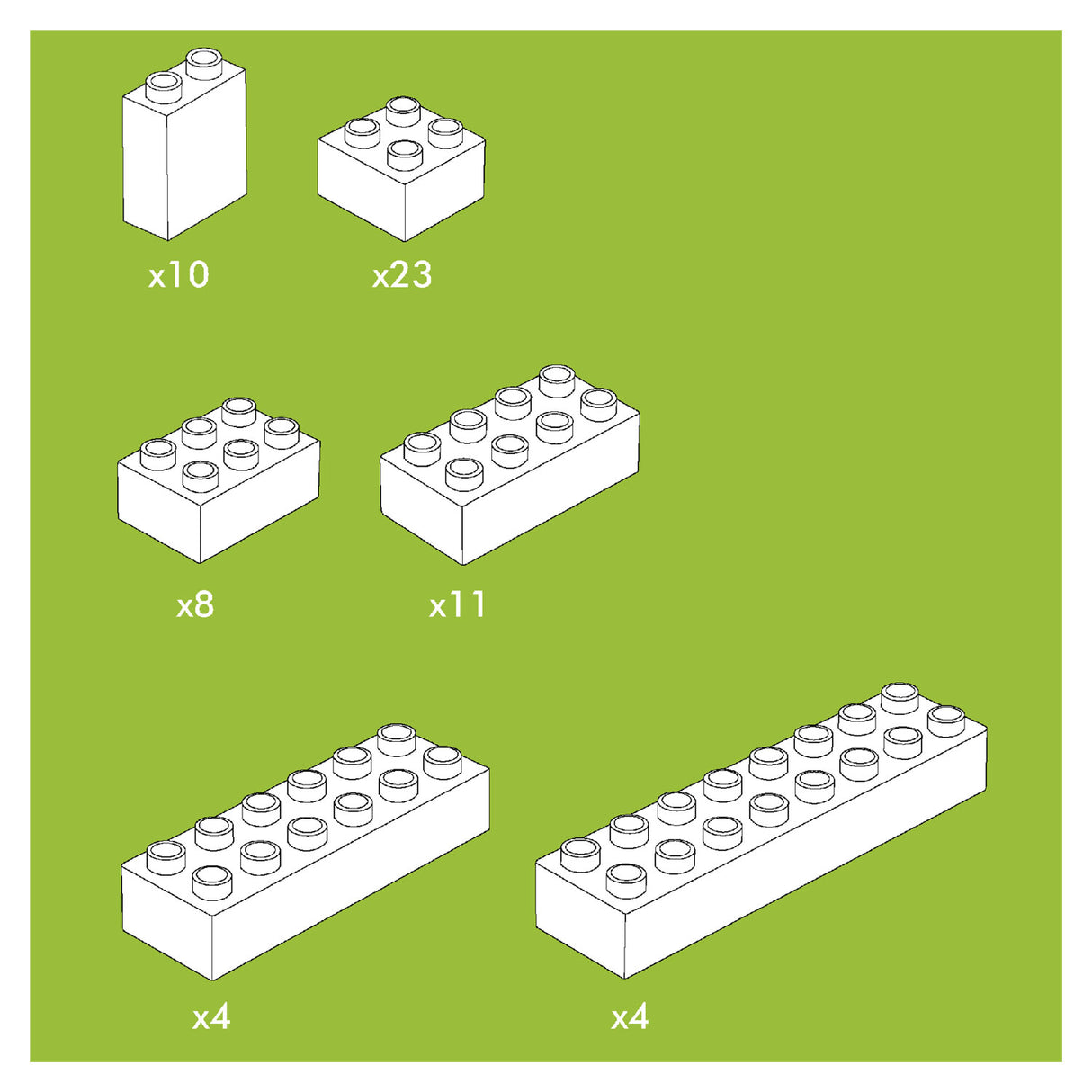 Bloques de construcción Hubelino White, 60dlg.