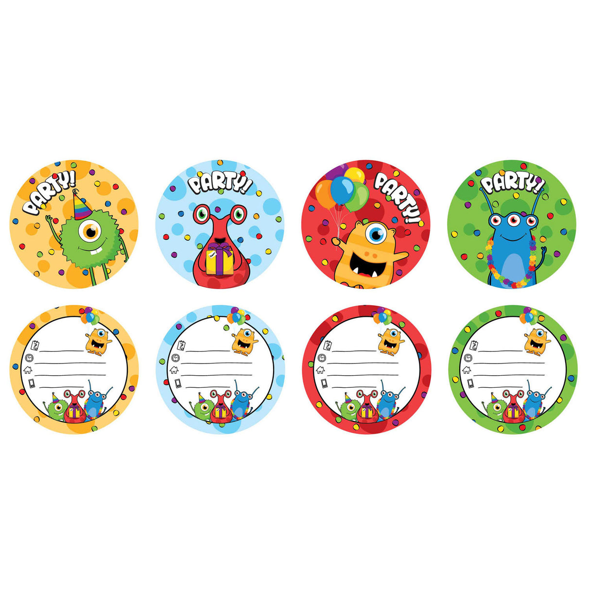 HAZA WITBAARD Invitationer Monster Party, 6 ..