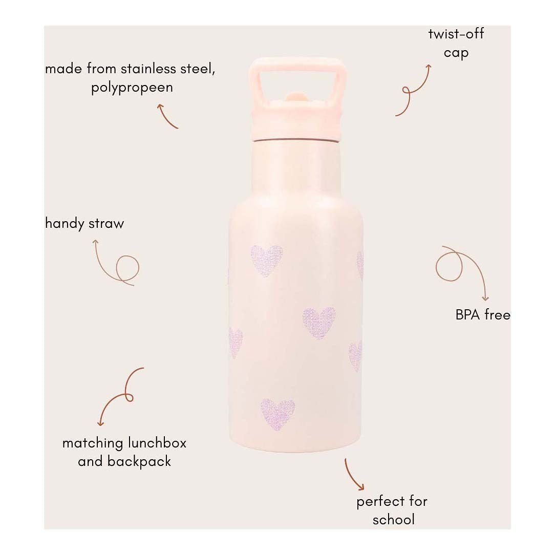 Kidzoom drikker flaske Sweet Sips Hartjes, 350 ml