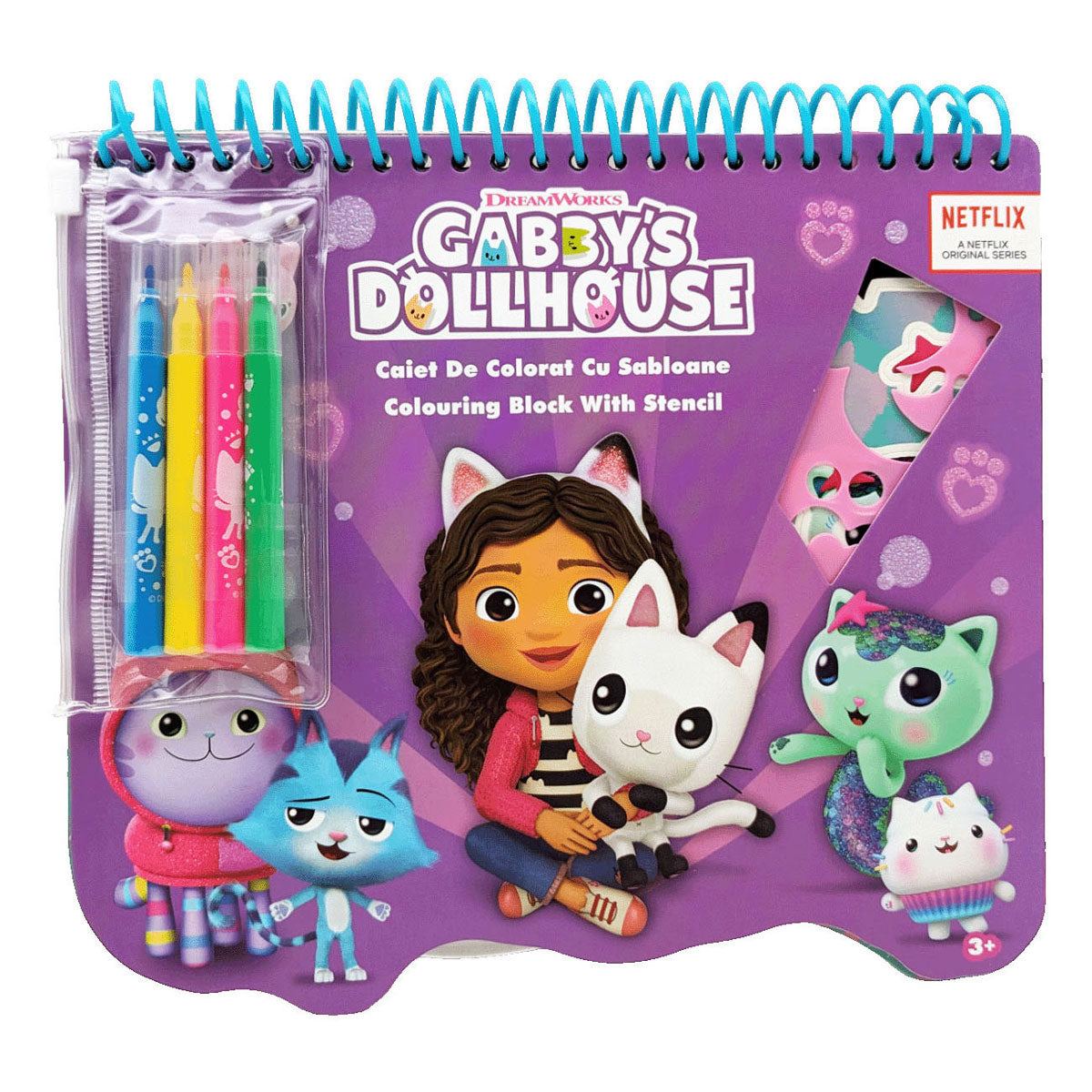 Gabby's dollhouse color block with markers and templates