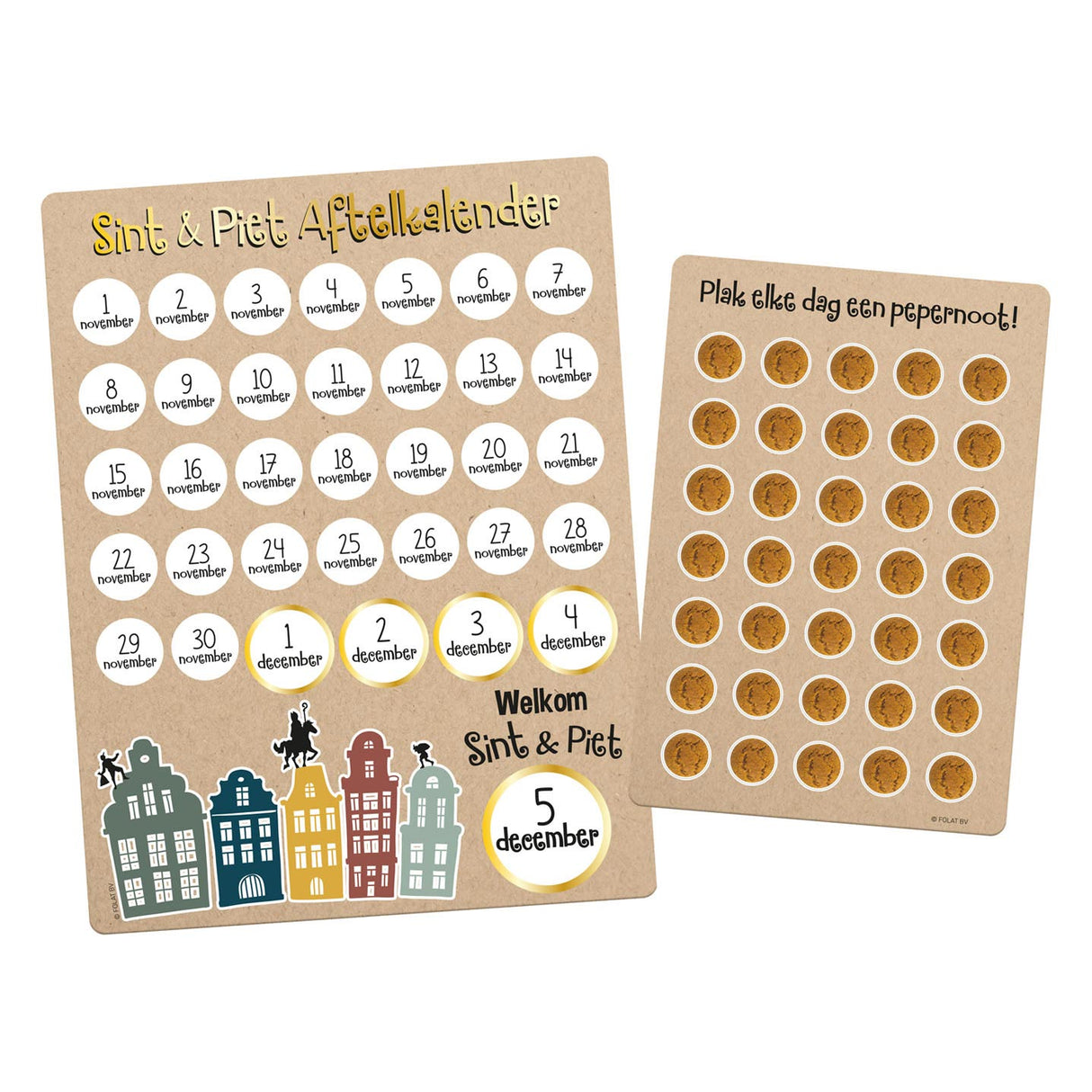 Sinterklaas countdown calendar with stickers Welcome Sint Piet
