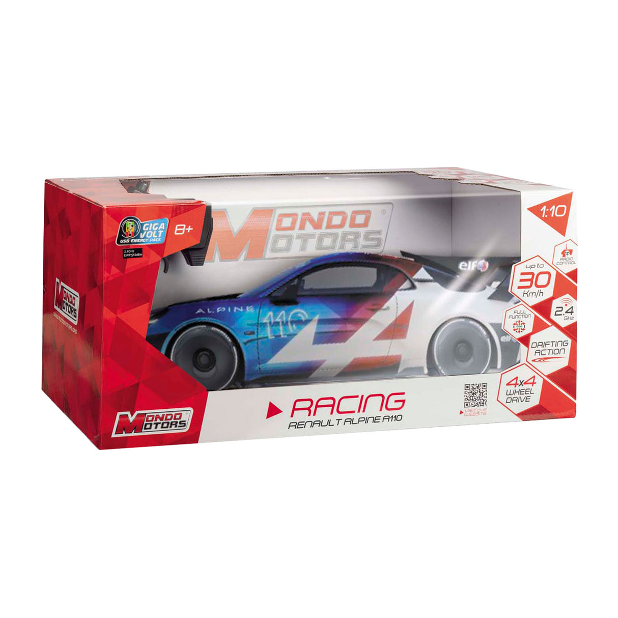 Mondo Motors RC Controllable Car - Renault Alpine GT4 Drifting, Scala 1:10