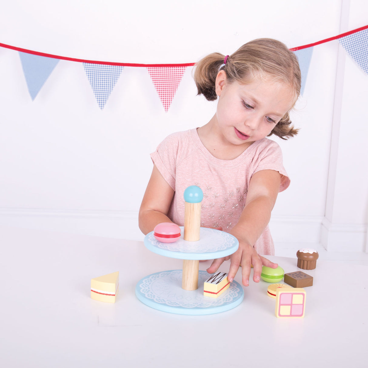 Bigjigs Wooden Etagere with cakes