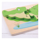 Bigjigs Wooden Tel Puzzle Crocodile, 10 ..
