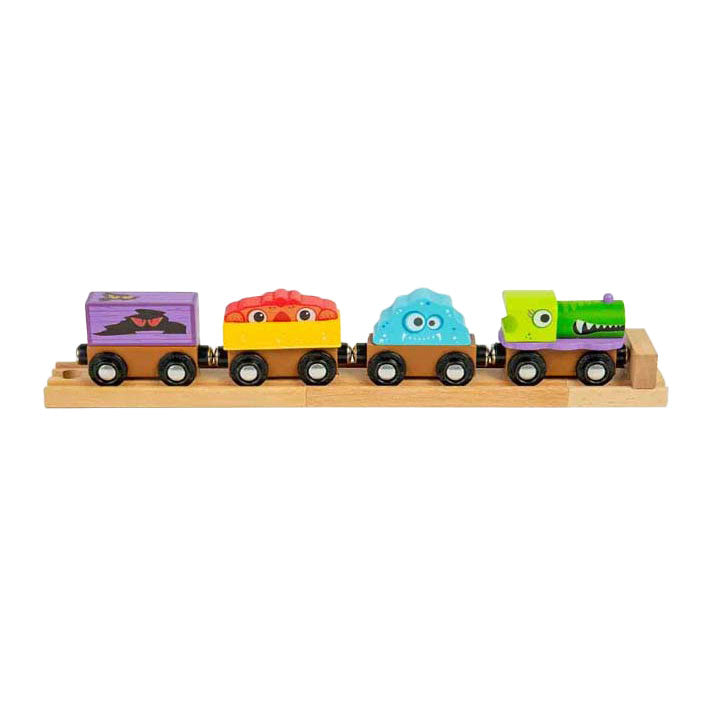 Bigjigs wooden monster train, 4dlg.