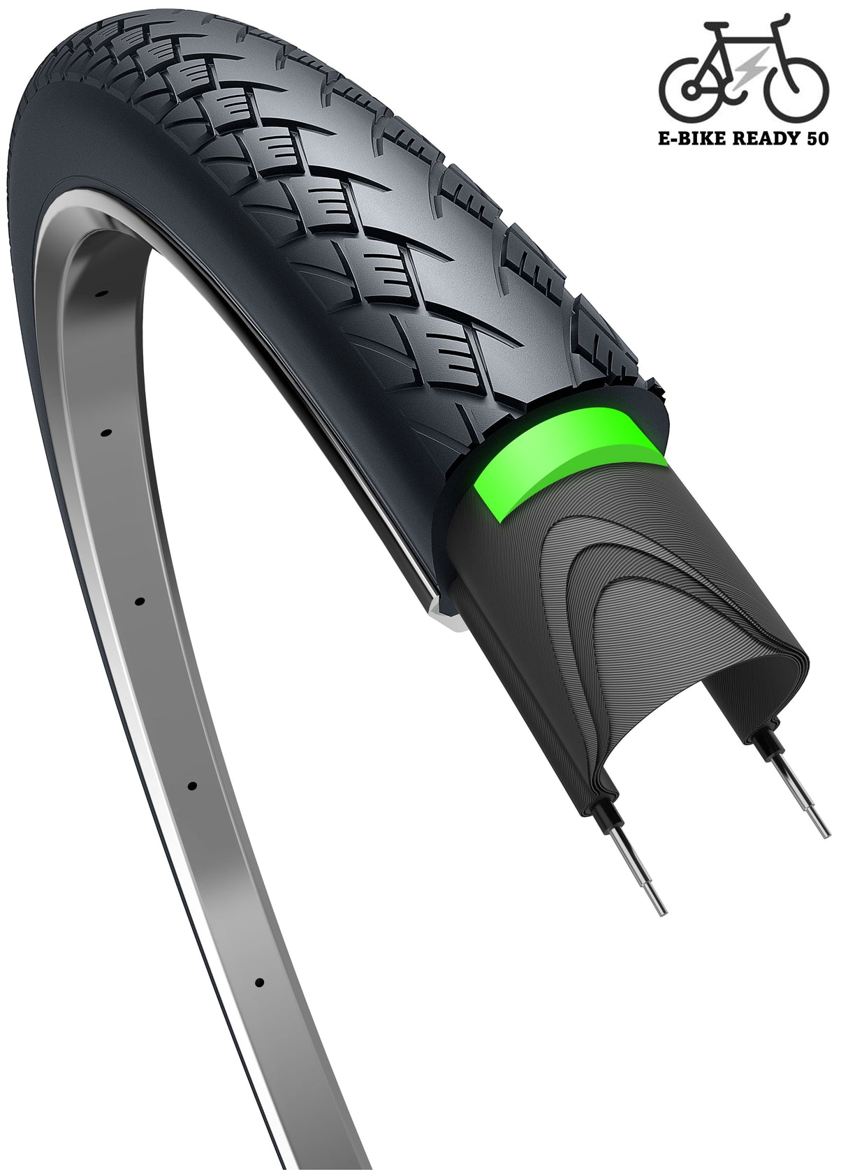Edge Tire Metro Protect 28 x 1,75 47-622 mm für Speedpedelec bis zu max. 50 km u schwarz mit Reflexion