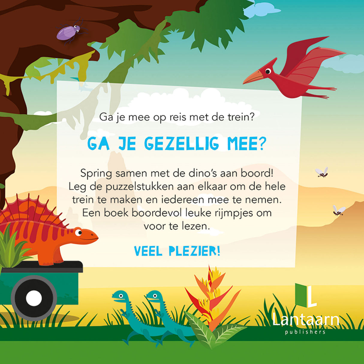 Boek en puzzeltrein dino's