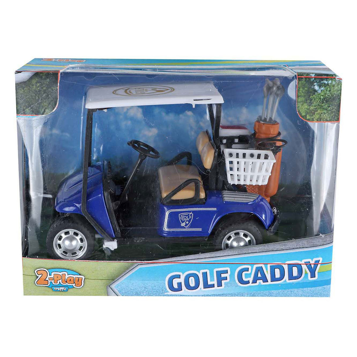 Caddy de golf de 2 play con clubes de golf
