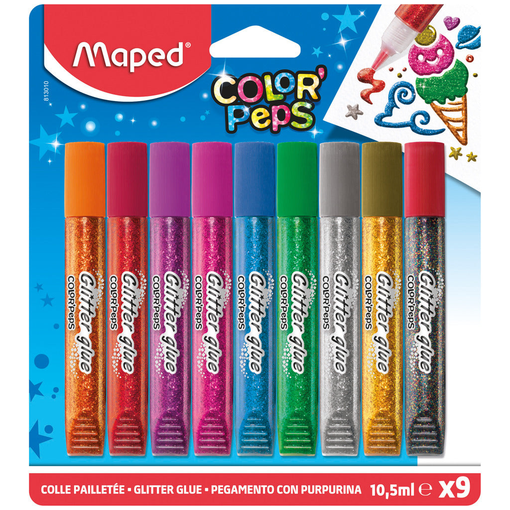 Maped Color Peps Glitter Glue 9 Colors 10.5 ml