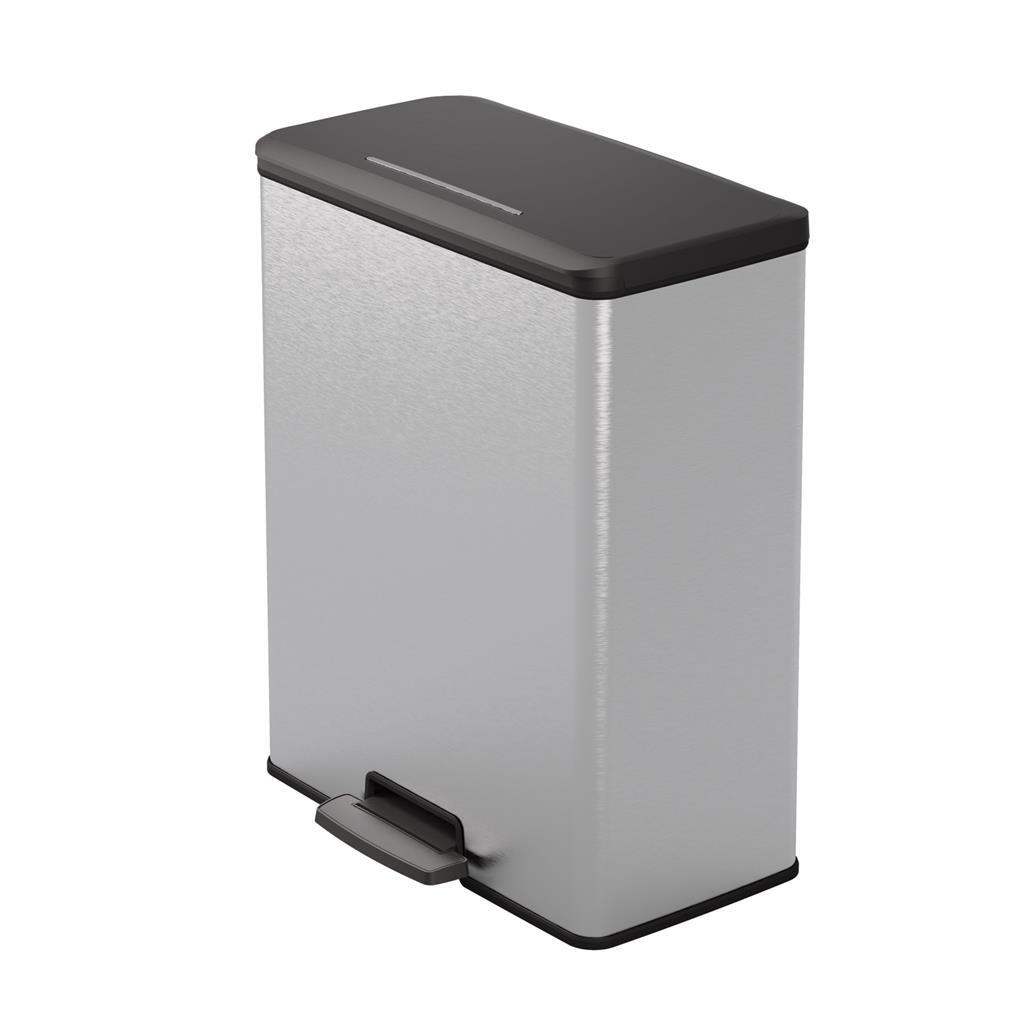Curver a pedale decobina 65l rettangolo argento metallico