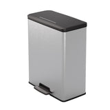 Curver a pedale decobina 65l rettangolo argento metallico