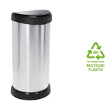 Curver pedal bin deco oval 40 l srebrno obarvano