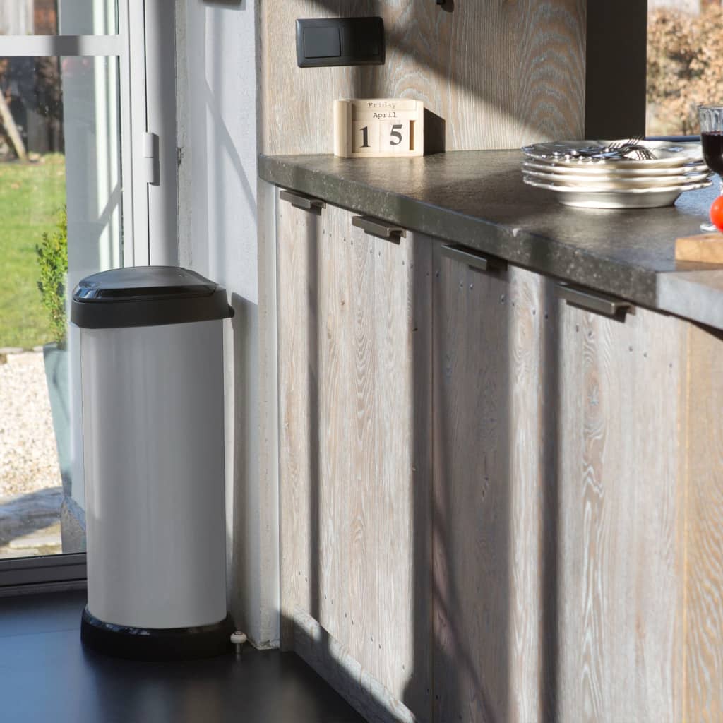 Curver pedal bin deco oval 40 l srebrno obarvano
