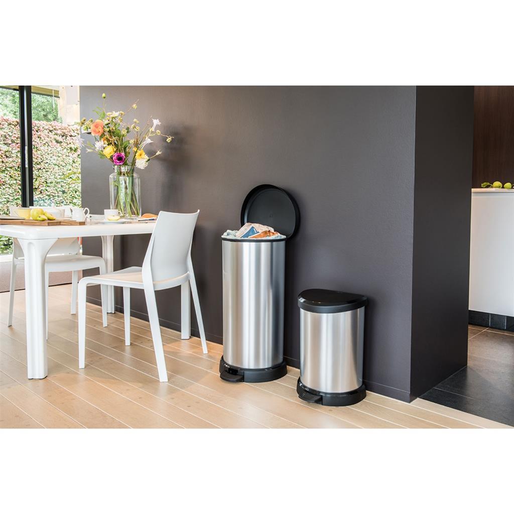 Curver Pedal Bin Decobin Ovaal 40L srebro