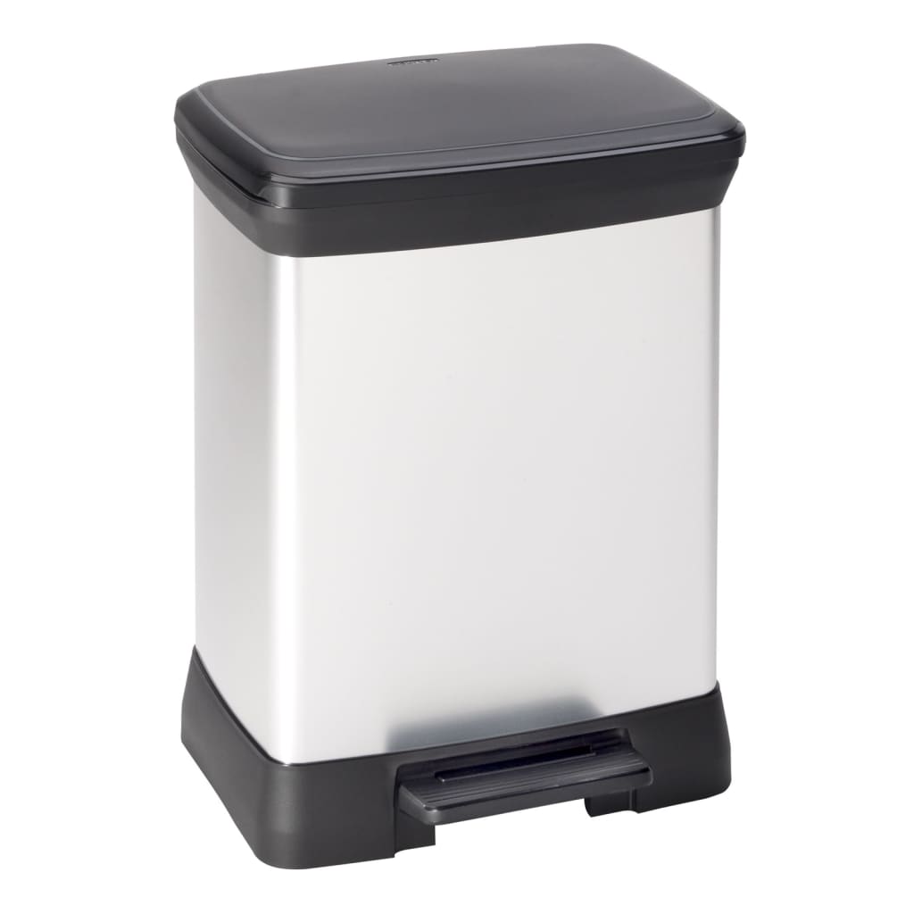 Curver Pedal Bin Deco Rectangular 30 L Argento colorato