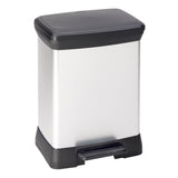 Curver Pedal Bin Deco Rectangular 30 L Argento colorato