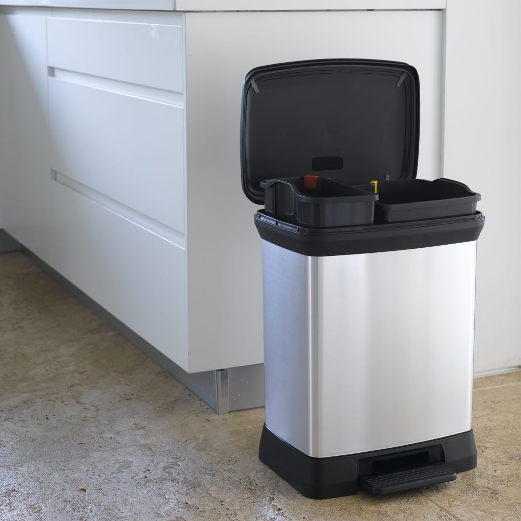 Duo per bidone del pedale curver 10+18 l color argento