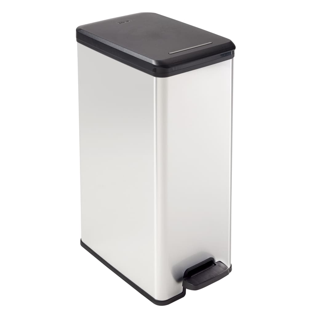 Curver pedale bin deco stretto 40 l di colore argento