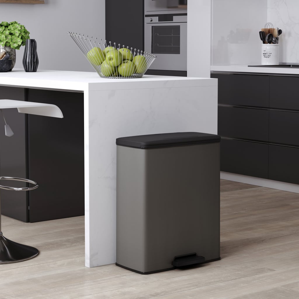Duo per bidone del pedale del curver 26+26 l Raffreddamento grigio