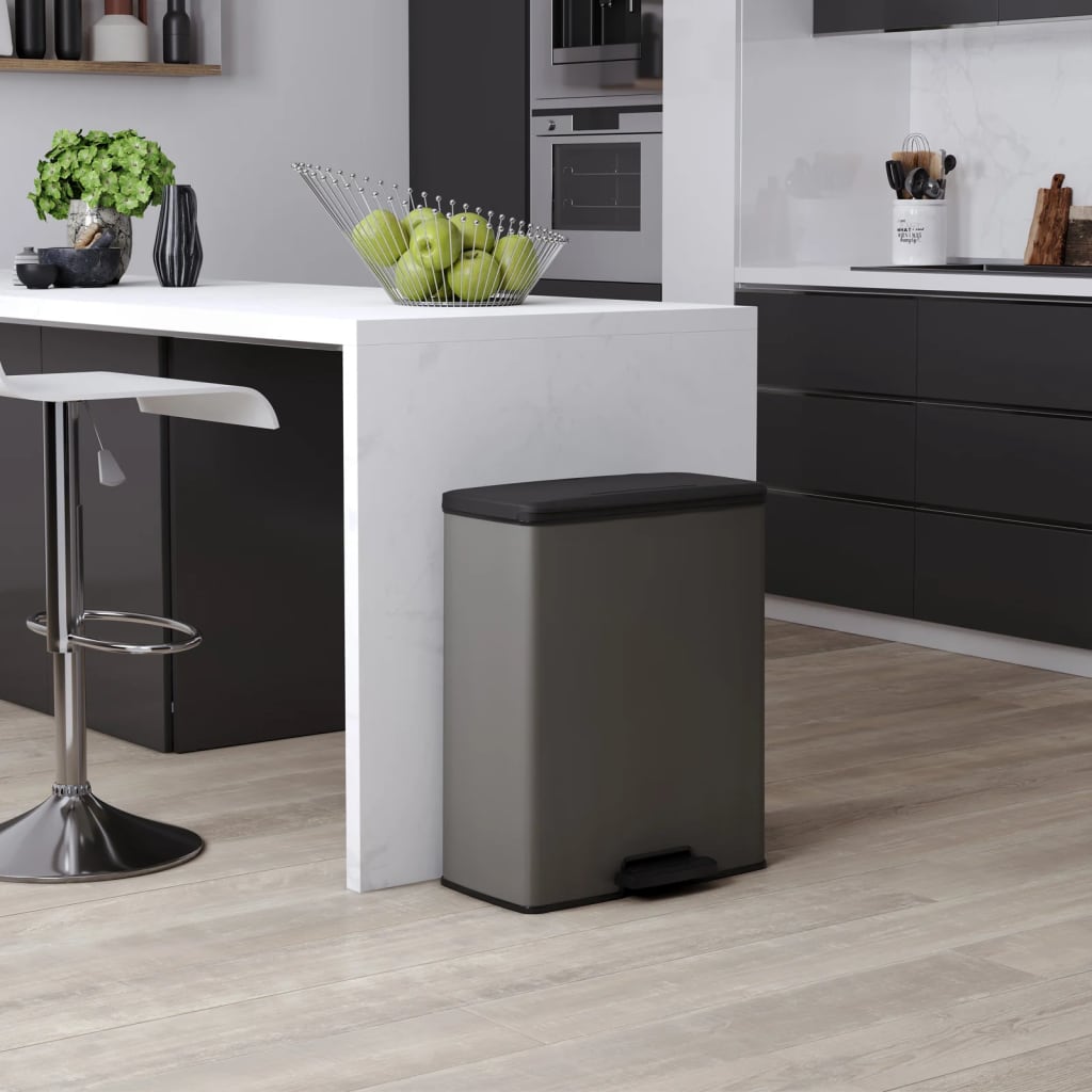 Curver pedal bin Deco rectangular 65 l cooling gray