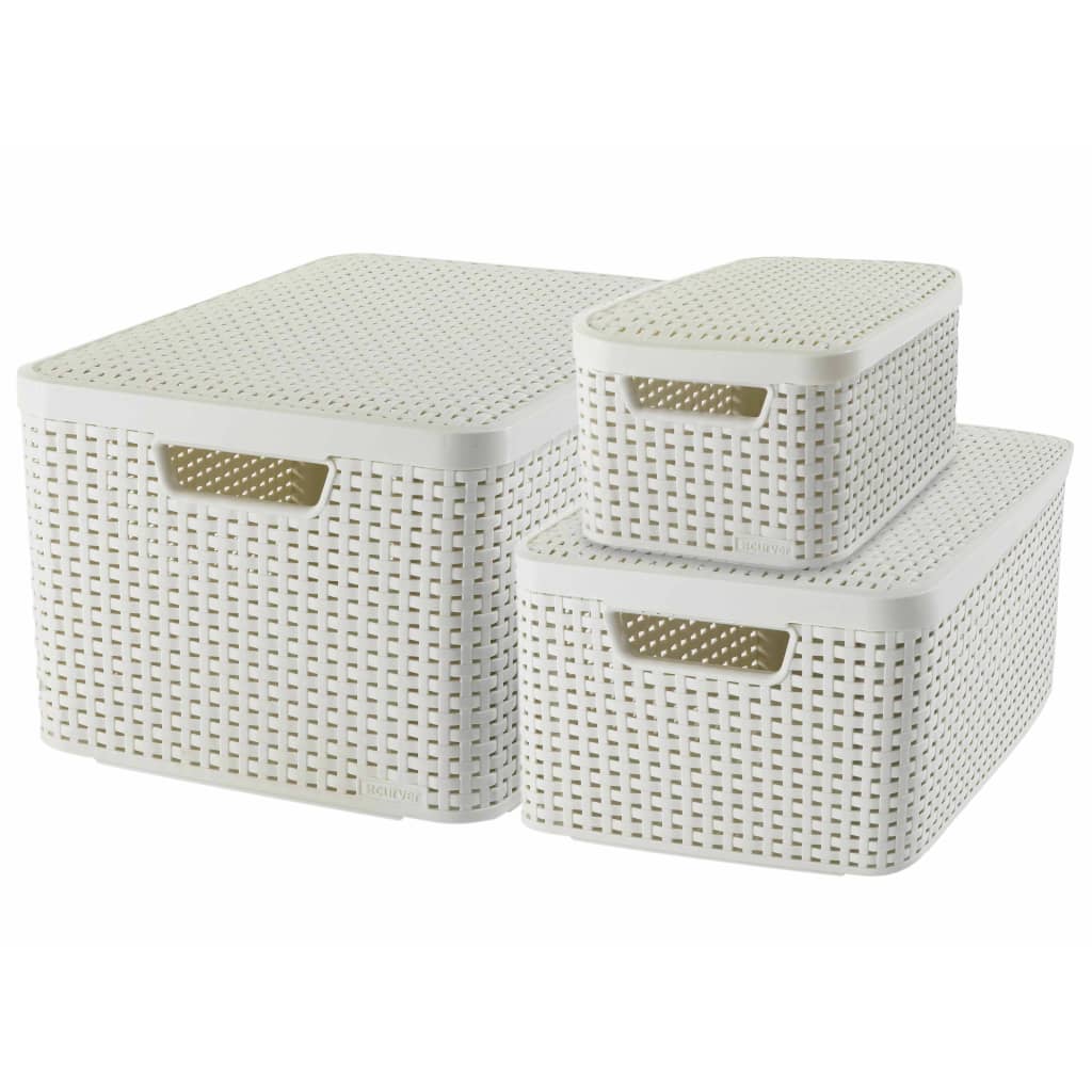 Curver Curver Storage basket with lid Style White 3 ST 240652