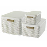 Curver Curver Storage basket with lid Style White 3 ST 240652