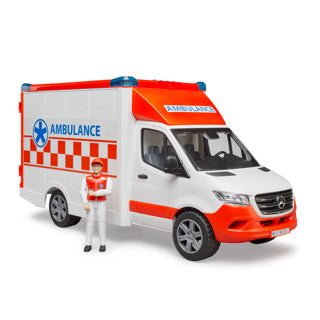 Bruder Mercedes Benz Sprinter Ambulance con driver + luce e suono