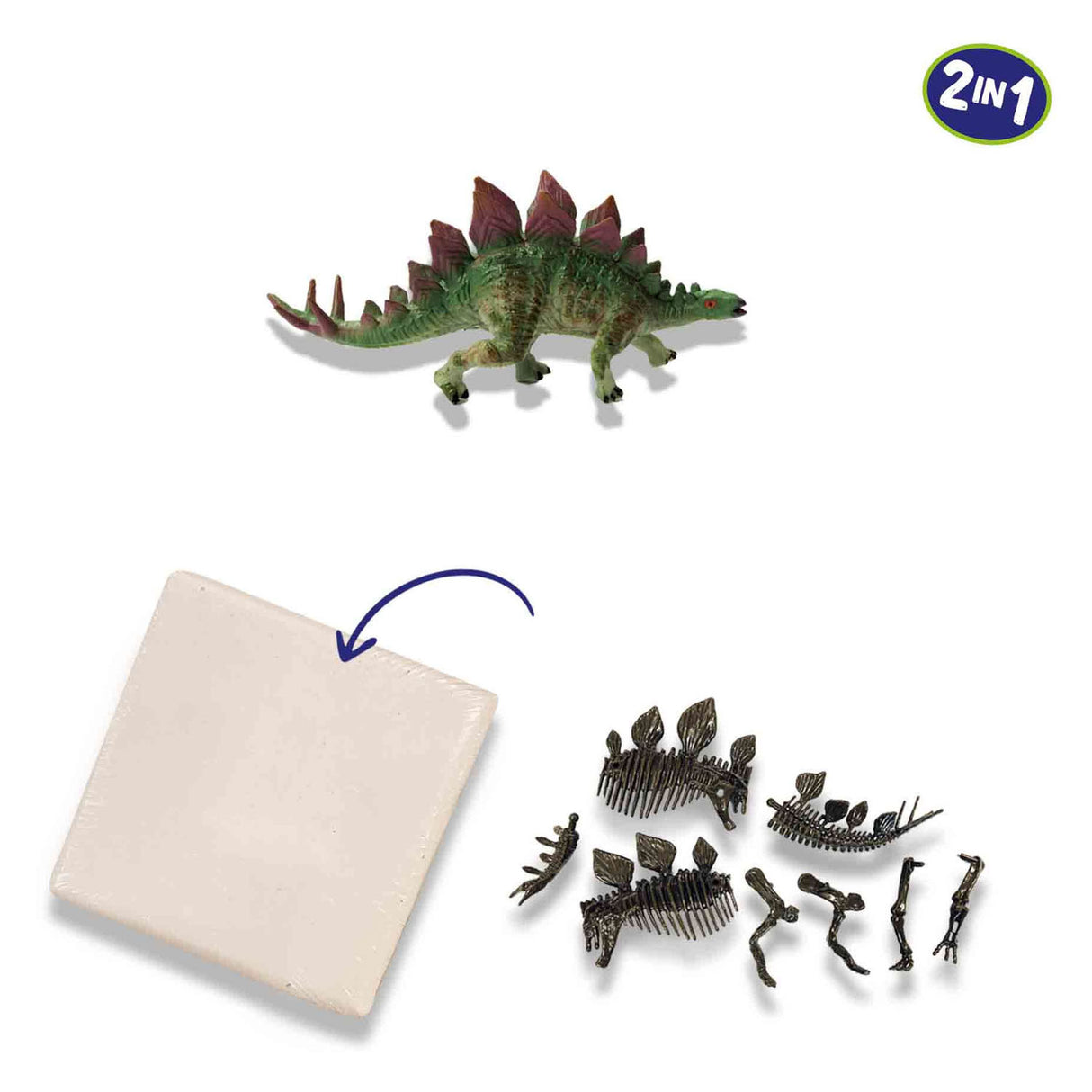 SES Prozkoumejte Dino a Skeleton Expeated 2in1-Stegosaurus