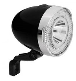 QT Cycle Tech -frontlys LED Retro Black 15 Lux på kortbatteri