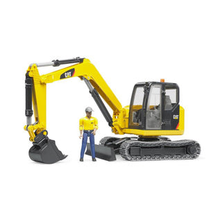 Bruder Minibagger Cat mit Arbeiter
